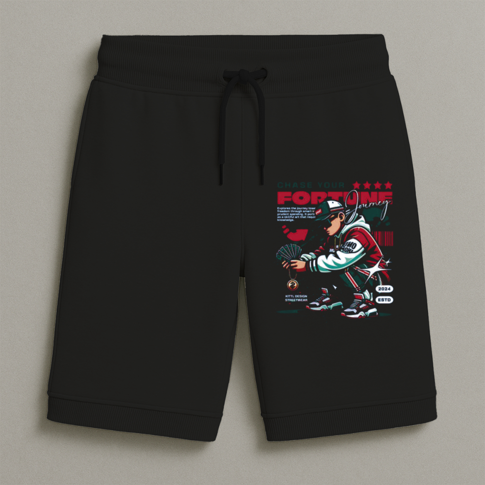 Bermuda Moletom Masculina Infantil Estampada Menino Fortune Conforto Streetwear Do Tamanho 8 Ao 16