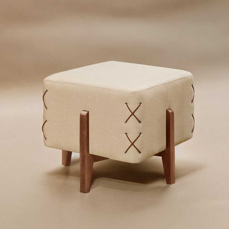 Puff Banqueta Eros Luxo Madeira Maciça Castellar Móbile em Oferta na Shopee