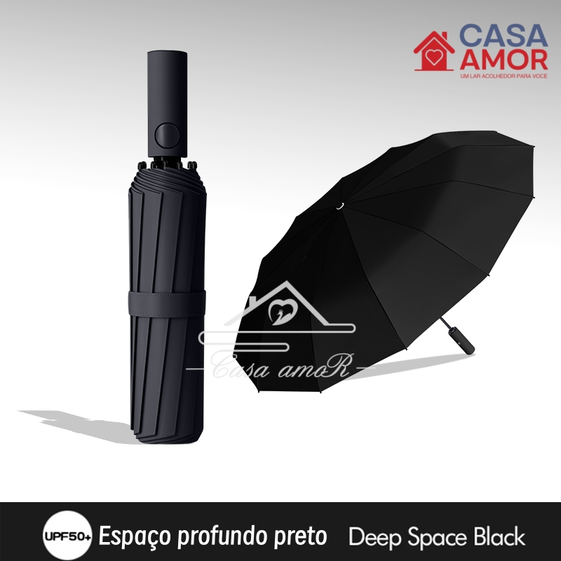 Guarda Chuva Automático Abre e Fecha Reforçado Quilha Dupla Blackout CASA AMOR em Oferta na Shopee