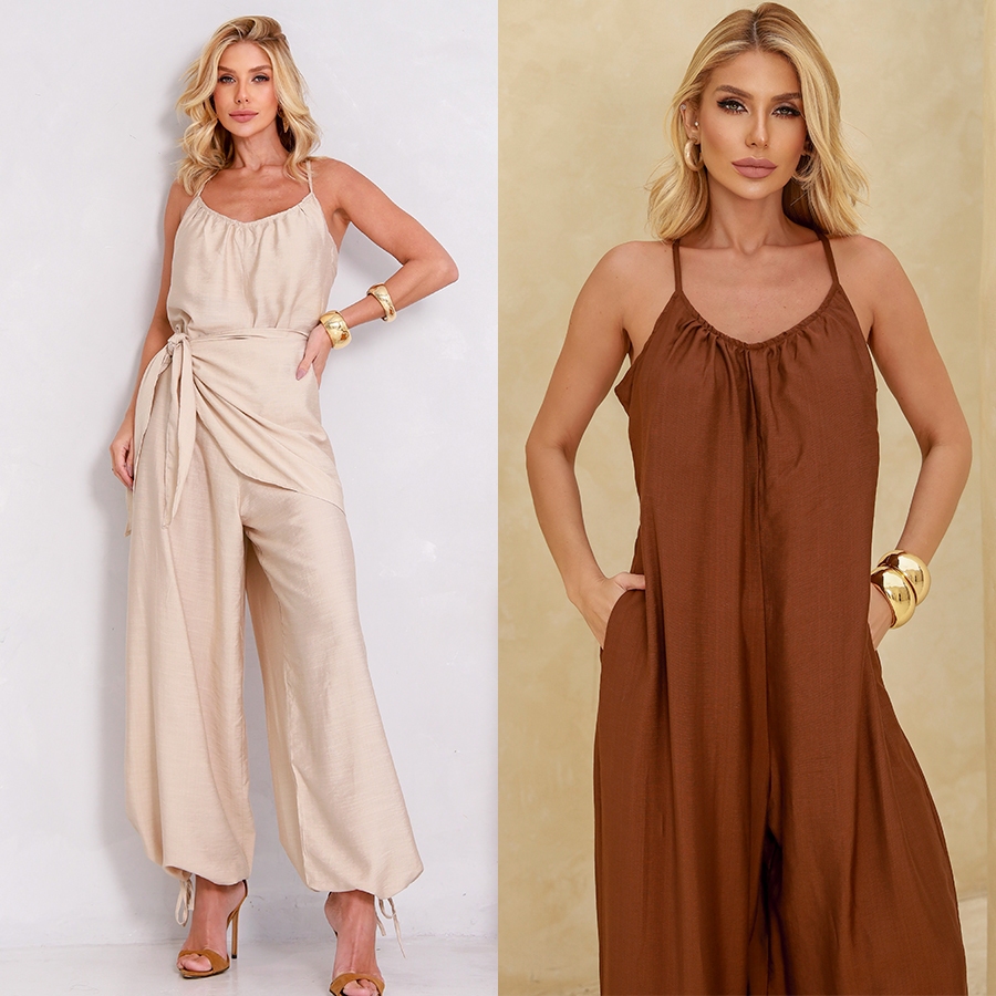 Macacão Aladim Multiformas com Pareô Feminino Tecido Glow Leve e Sofisticado