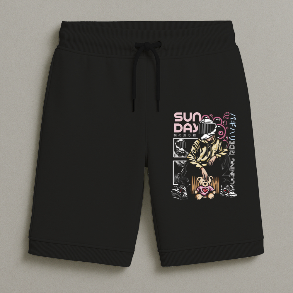 Bermuda Moletom Masculina Infantil Estampada Menino Sunday Conforto Streetwear Do Tamanho 8 Ao 16