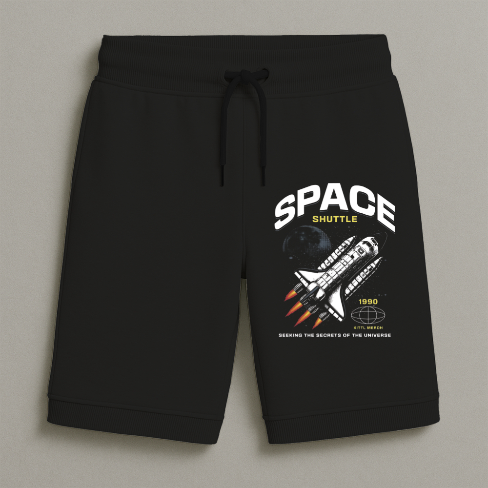 Bermuda Moletom Masculina Infantil Estampada Space Conforto Streetwear Do Tamanho 8 Ao 16
