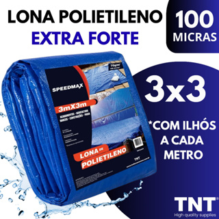 Lona 3x3 Mt Azul Plastica Impermeavel Festa Telhado Multiuso TNT em Oferta na Shopee