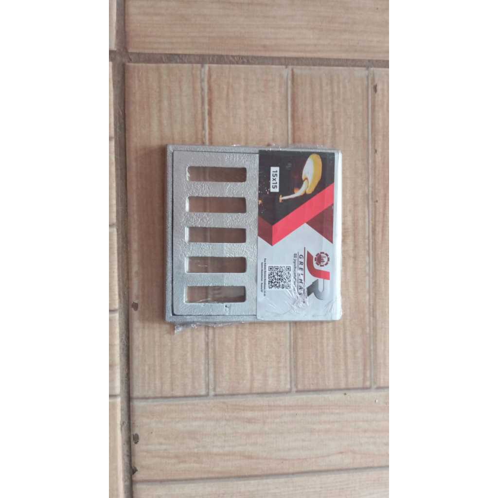 Ralo linear 15x15cm com tela anti inseto em aluminio com acabamento escovado e aro