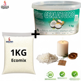 Kit Cera de Coco Solven + Ecomix para velas aromáticas e decorativas Solven em Oferta na Shopee