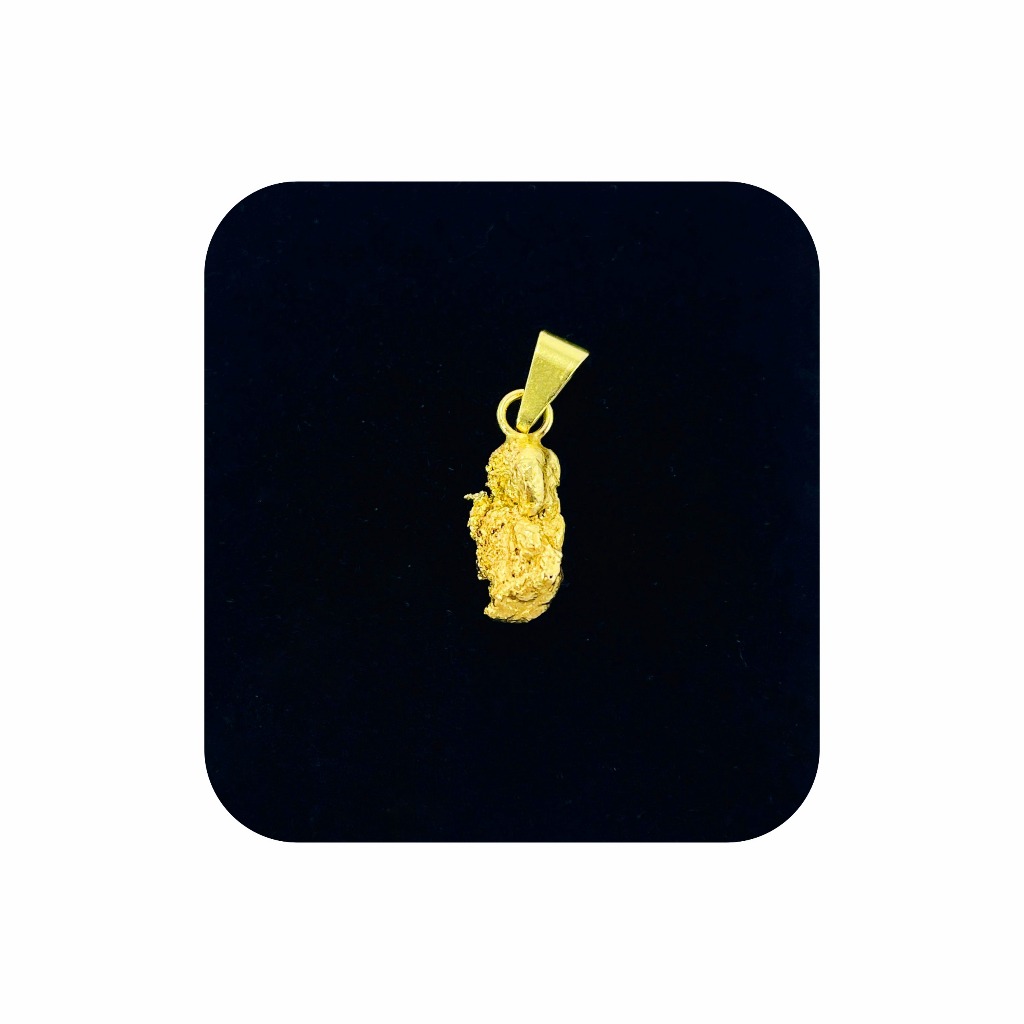 Pingente Pepita Elltop na Moeda Antiga Banhada a Ouro 18K  1,5 cm Ideal para correntes de 1 a 3mm