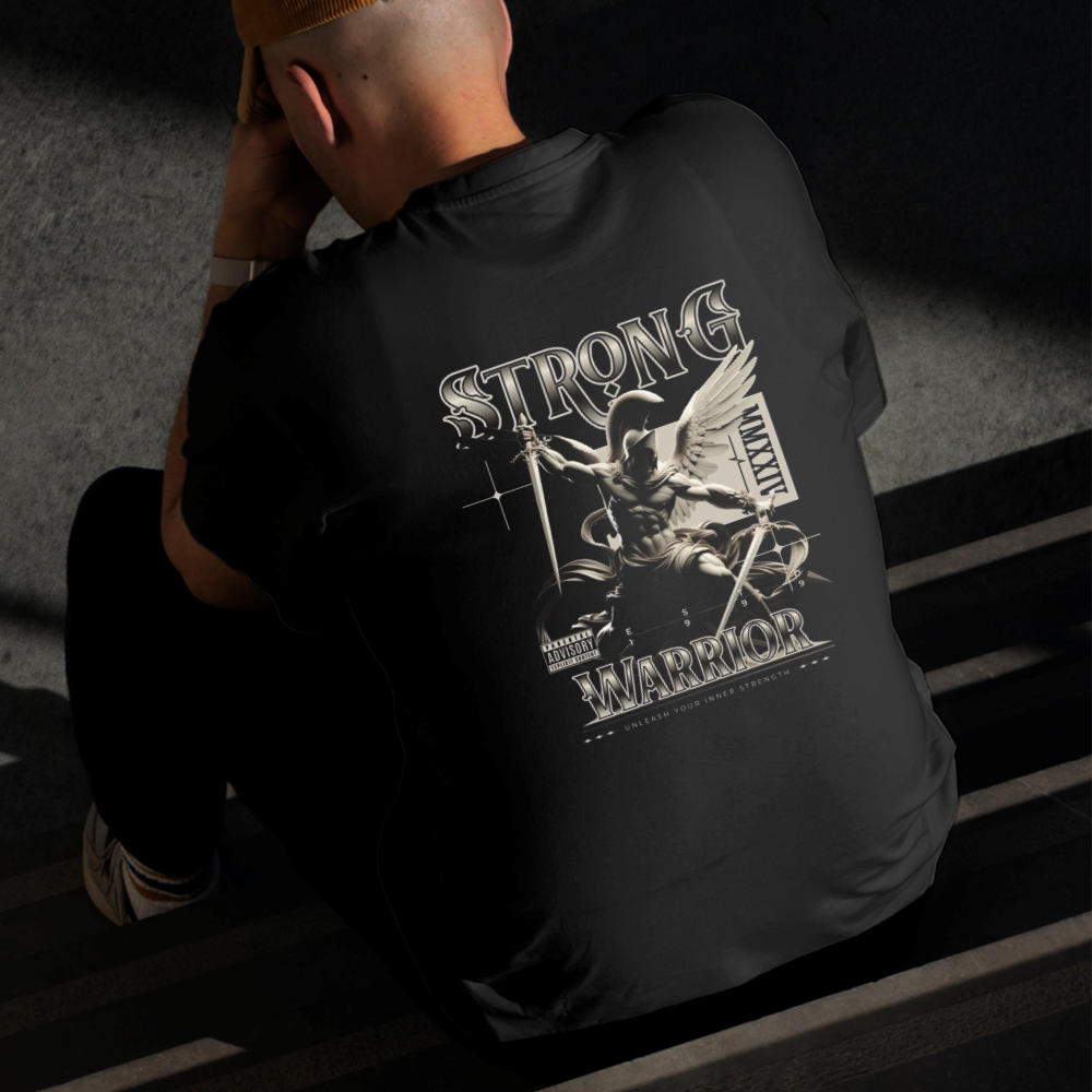 Camiseta Masculina Estampada Espartano Lutador 100% Algodão Estilo Conforto Diário Do Tamanho P GG