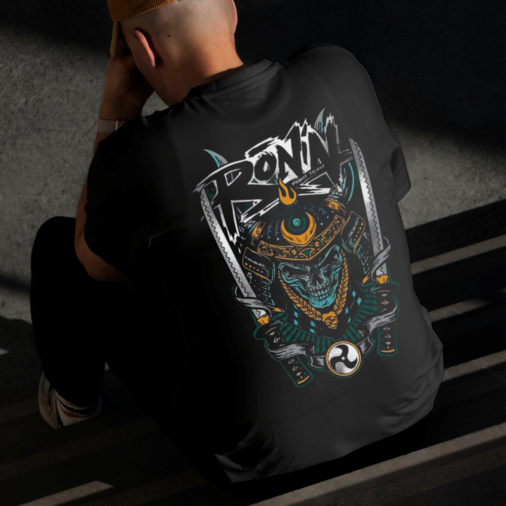 Camiseta Masculina Estampada Samurai 100% Algodão Estilo Conforto Diário Do Tamanho P ao GG