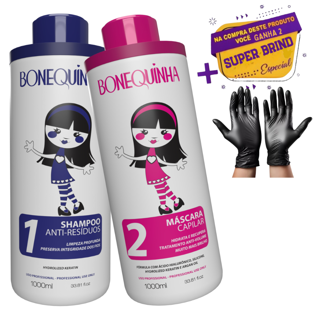 Kit Escova Progressiva Tradicional Bonequinha Escandalosa Kit 2x1000ml
