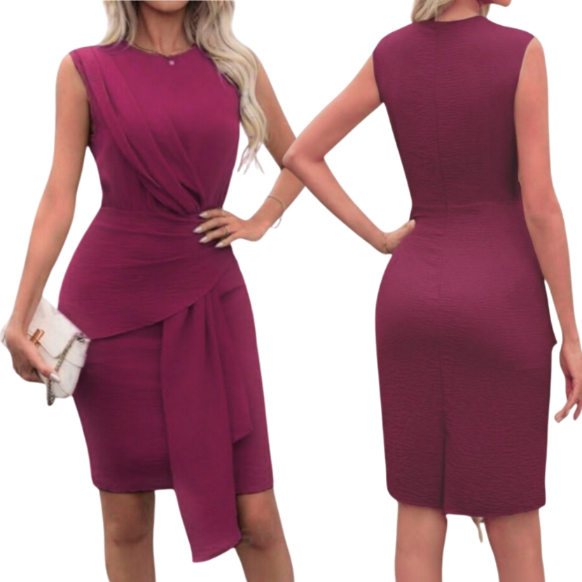 Vestido feminino elegante sem manga