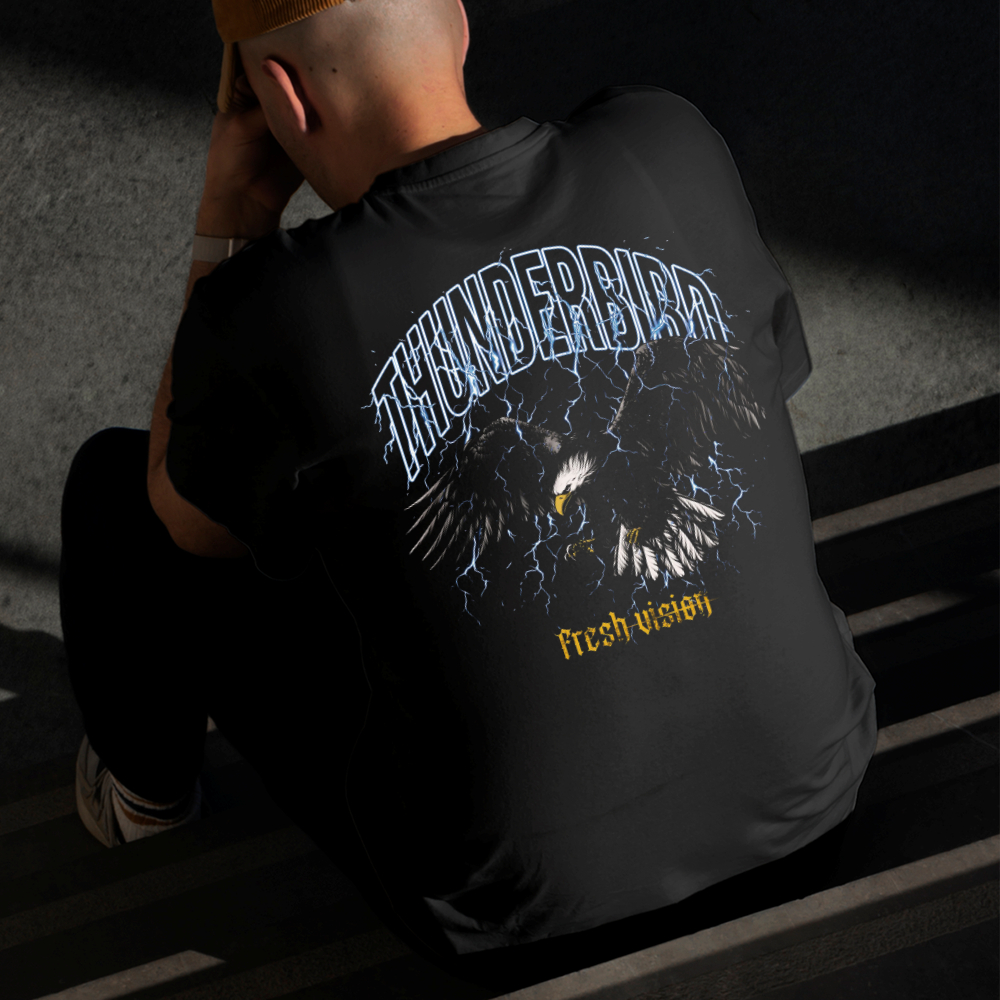 Camiseta Masculina Estampada Passaro de Raio 100% Algodão Estilo Conforto Diário Do Tamanho P ao GG