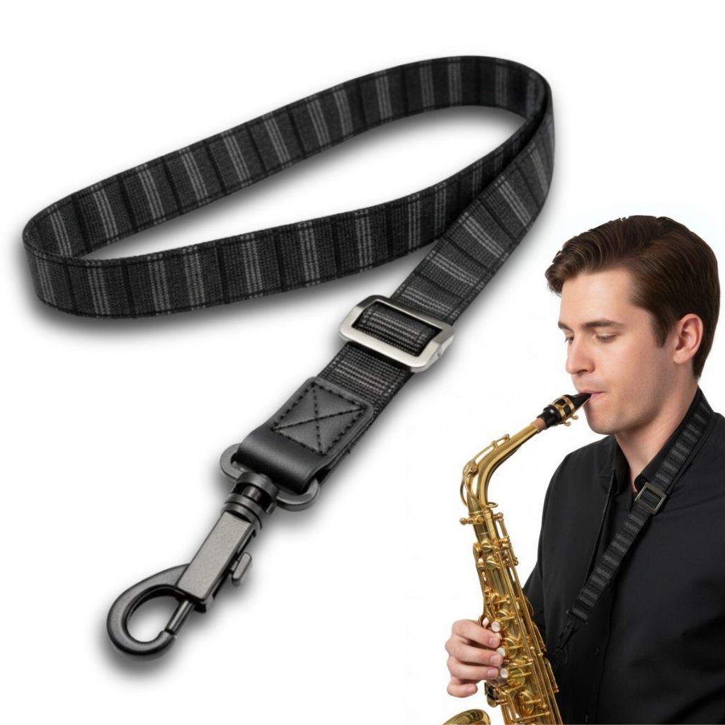 Correia Sax Soundblue Alça Nylon Preta Engate Rápido 60 Cm
