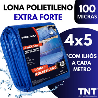 Lona 4x5 Mt Azul Plastica Impermeavel Festa Telhado Multiuso TNT em Oferta na Shopee