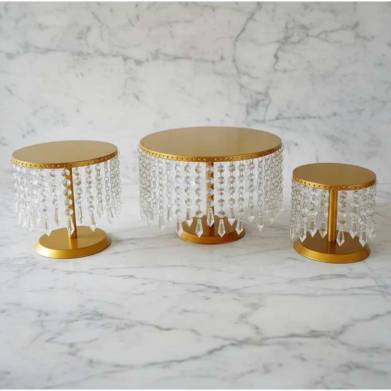 Kit Festa Bandejas E Boleira Decoração Luxo Metal Pedrarias Castanha 3 Peças em Oferta na Shopee