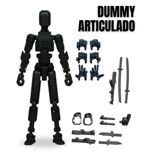 Boneco Dummy 13 Articulado Decoração Completo + Kit de Armas - Asa Angelical - Base Expositora