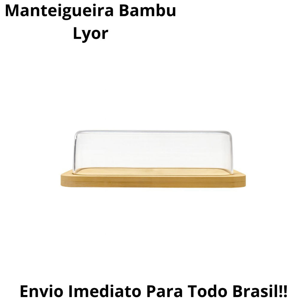Manteigueira Gourmet Base de Bambu com Tampa Acrílica Alta Resistência e Design Sofisticado