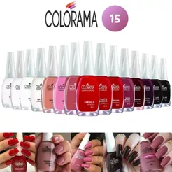 Colorama: Kit com 15 Esmaltes em Cores Variadas para unhas - Manicure Atacado