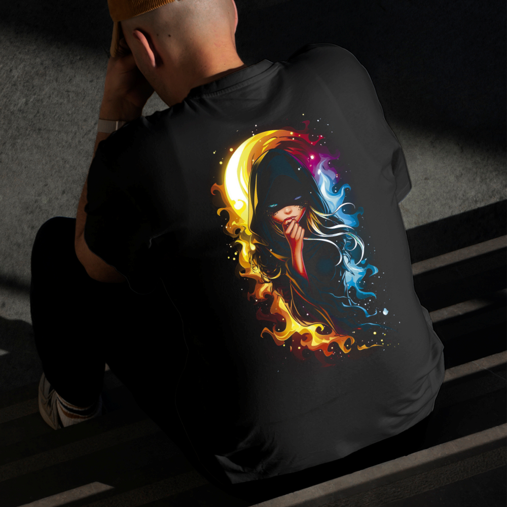 Camiseta Masculina Estampada Garota Anime Assustador100% Algodão Estilo Conforto Diário Do Tamanho P ao GG