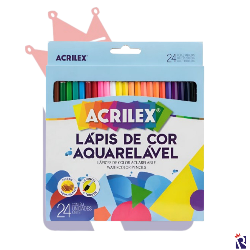 LÁPIS DE COR 24 CORES AQUARELÁVEL - ACRILEX em Oferta na Shopee