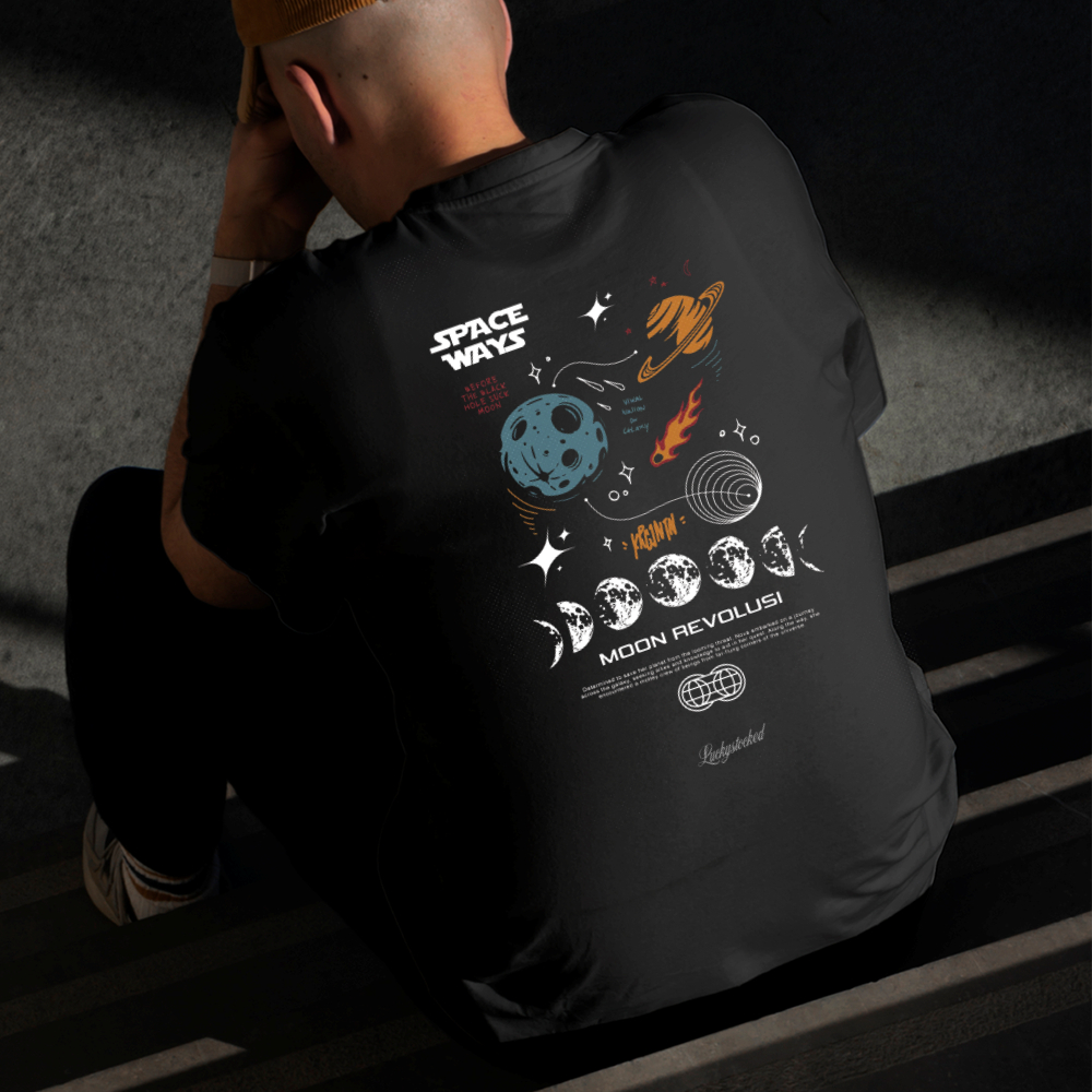 Camiseta Masculina Estampada Espaço SIderal 100% Algodão Estilo Conforto Diário Do Tamanho P ao GG
