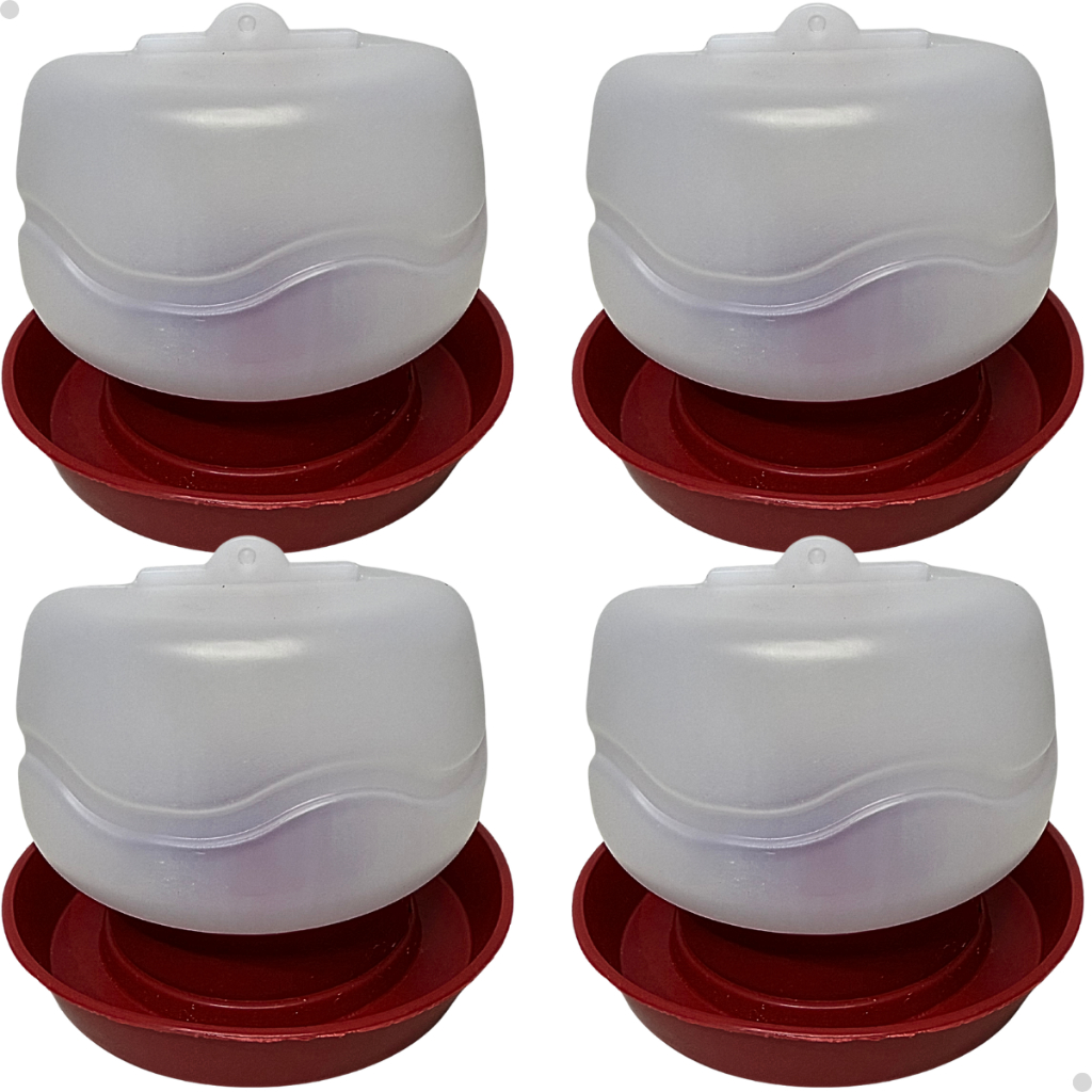 Kit 4 Bebedouro Automático Pendurável Aves Pequenas Pintos Codornas 1 Litro