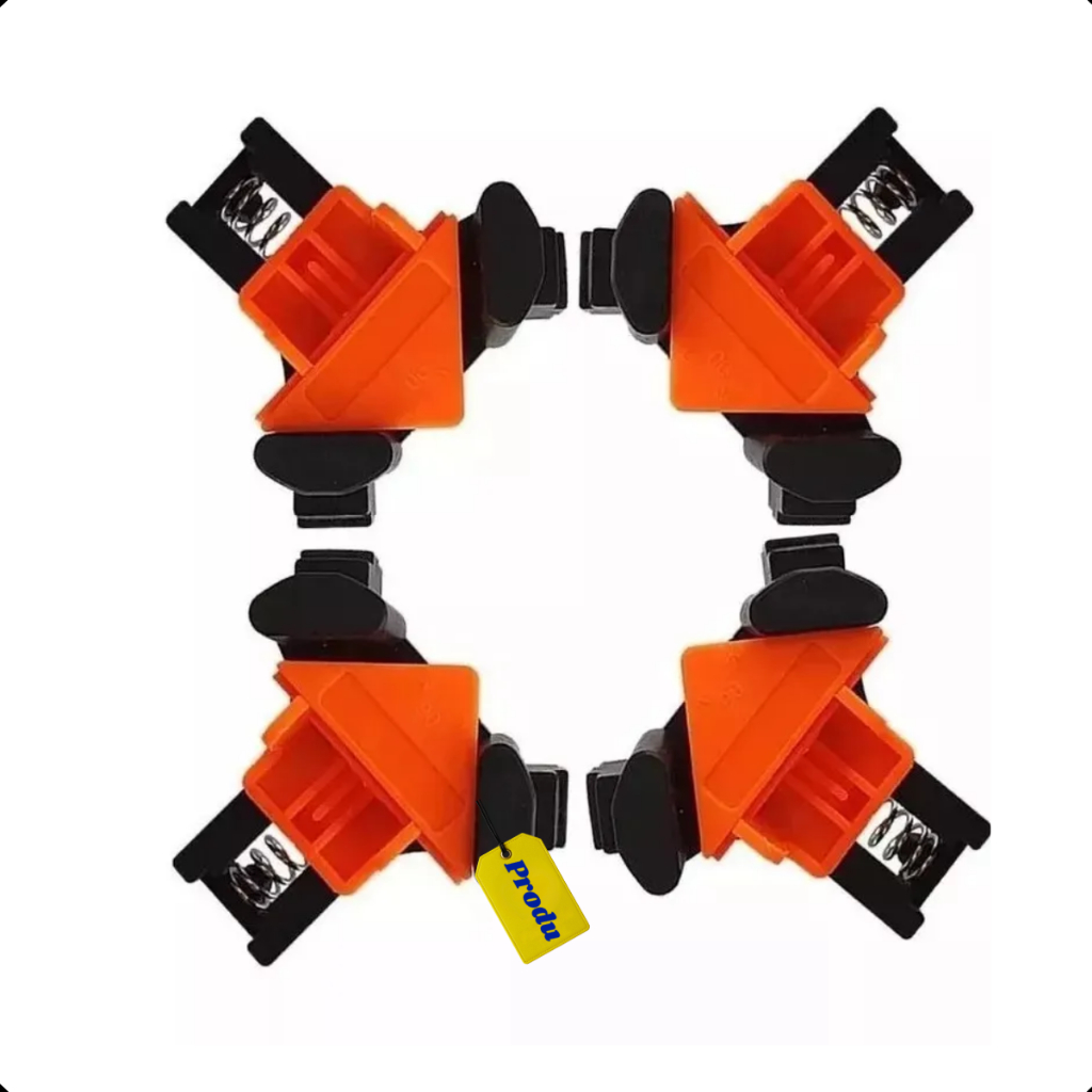 Kit 4 Sargento Angular 90° Graus Grampo Cantoneira Marcenaria