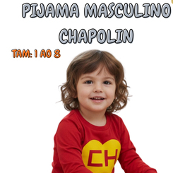 PIJAMA PERSONAGEM CHAPOLIM - CAMISETA ML E CALÇA
