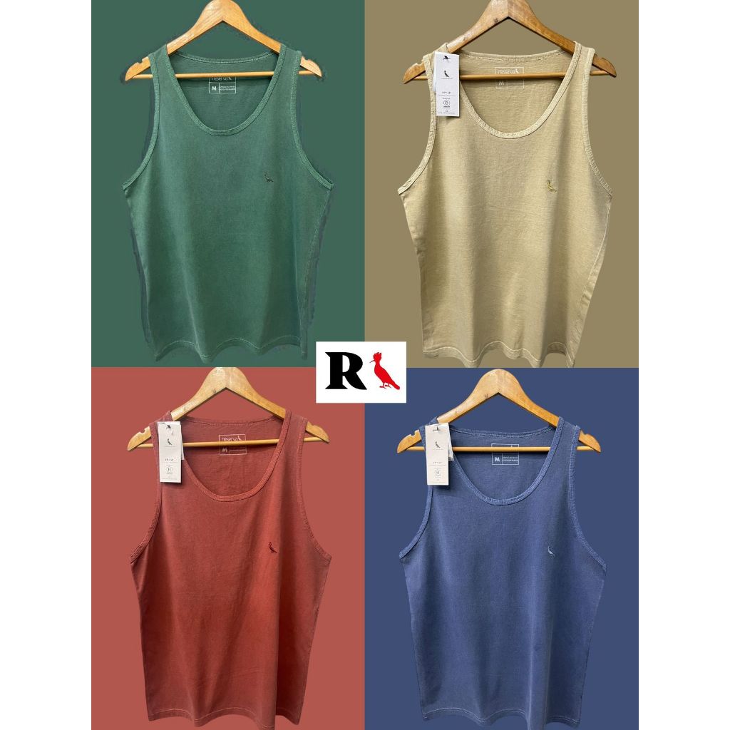 Camiseta Regata Estonada Lavada Tingida Premium RSV