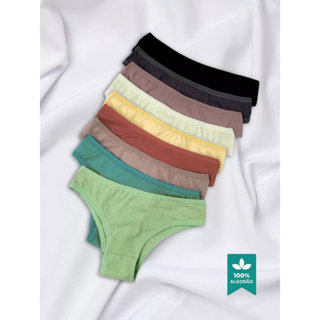 Kit 10 Calcinhas 100% Algodão – Não Aperta, Não Esquenta, Ideal para o Dia a Dia em Oferta na Shopee