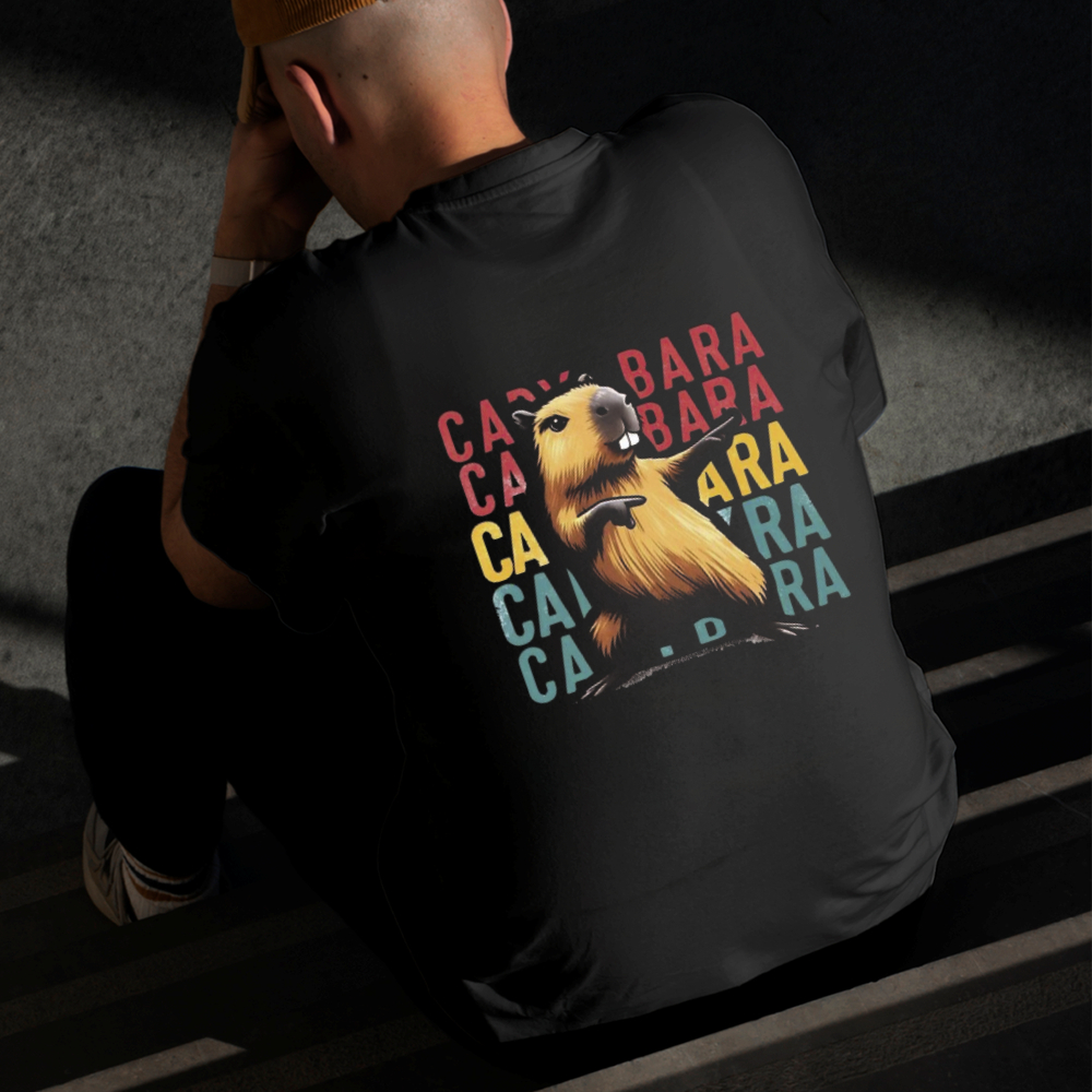 Camiseta Masculina Estampada Capivara 100% Algodão Estilo Conforto Diário Do Tamanho P ao GG