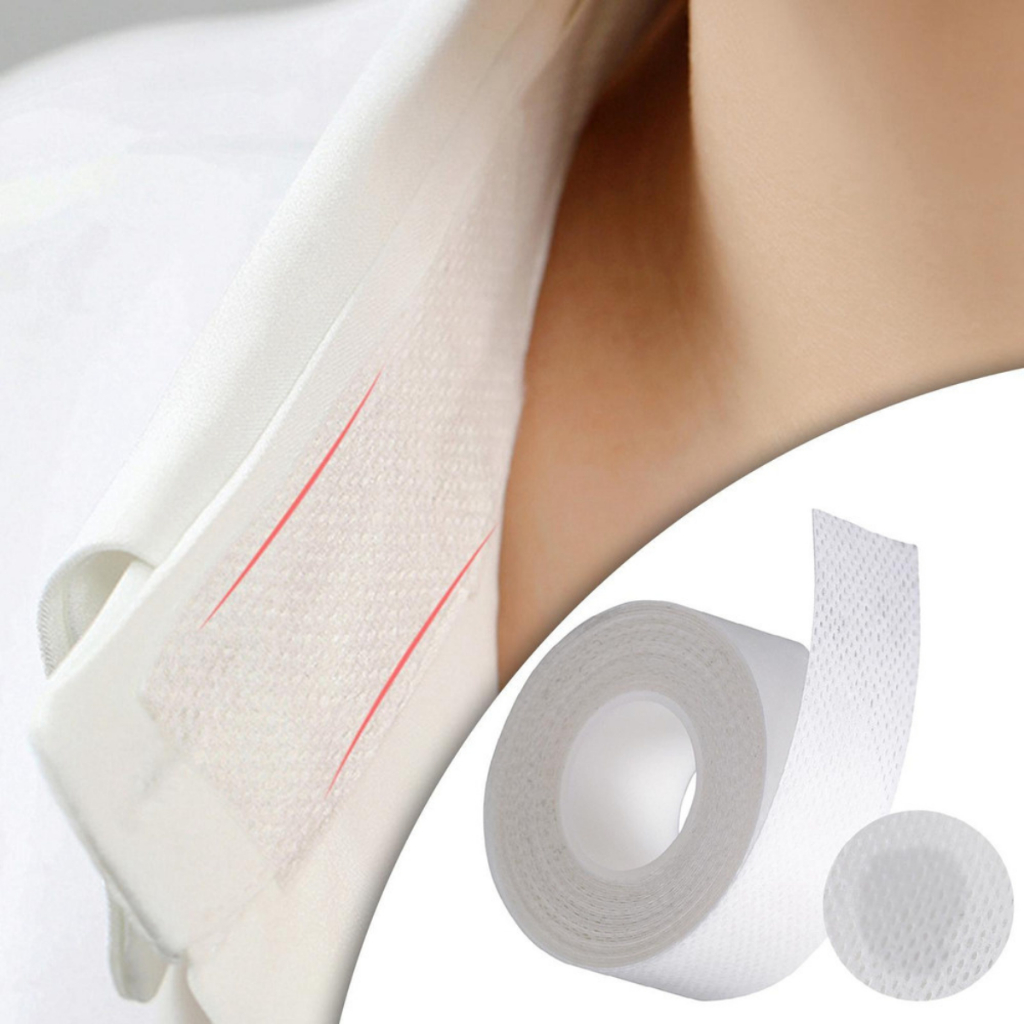 1 Rolo 8m De Fita Adesiva Autoadesiva Para Colarinho Não Deforma Camisa Protetor De Pescoço Almofadas De Suporte De Gola