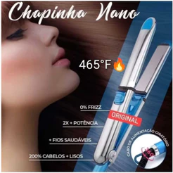 Prancha de Cabelo e Chapinha Super Nano Titanium Com Nota Fiscal Profissional 465 F