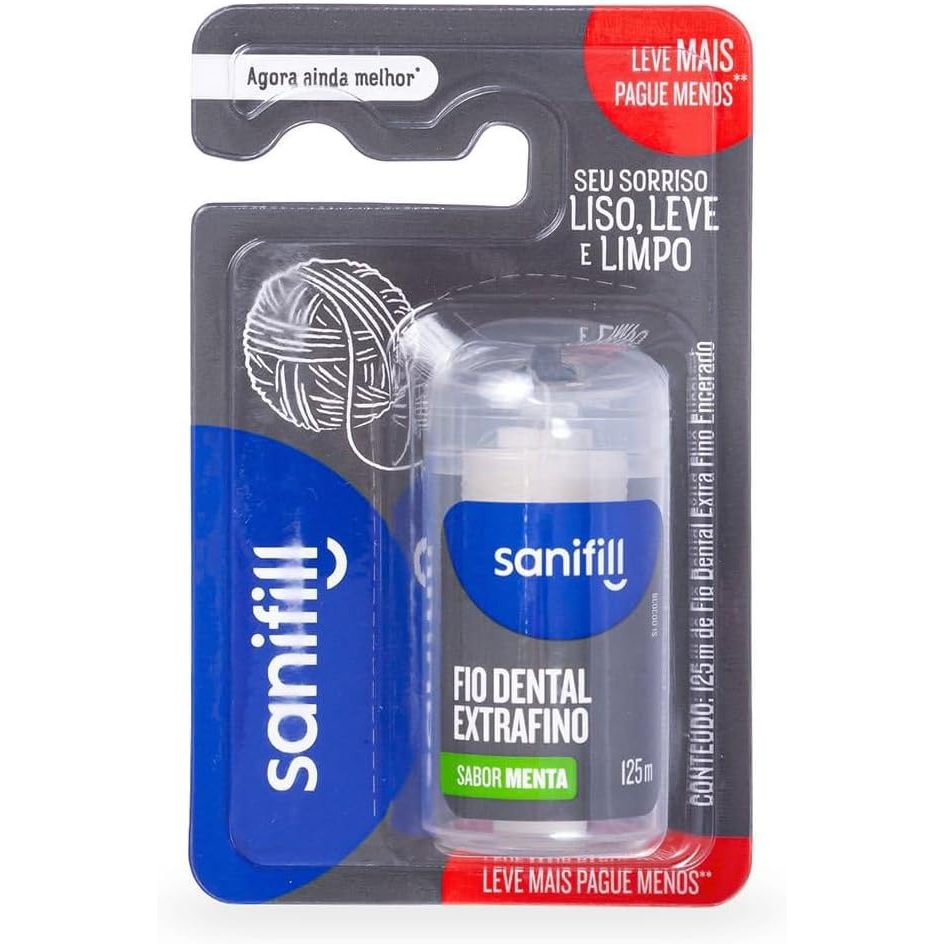 Fio Dental Sanifill Clássico Sabor Menta 100M com 1 unidade em Oferta na Shopee