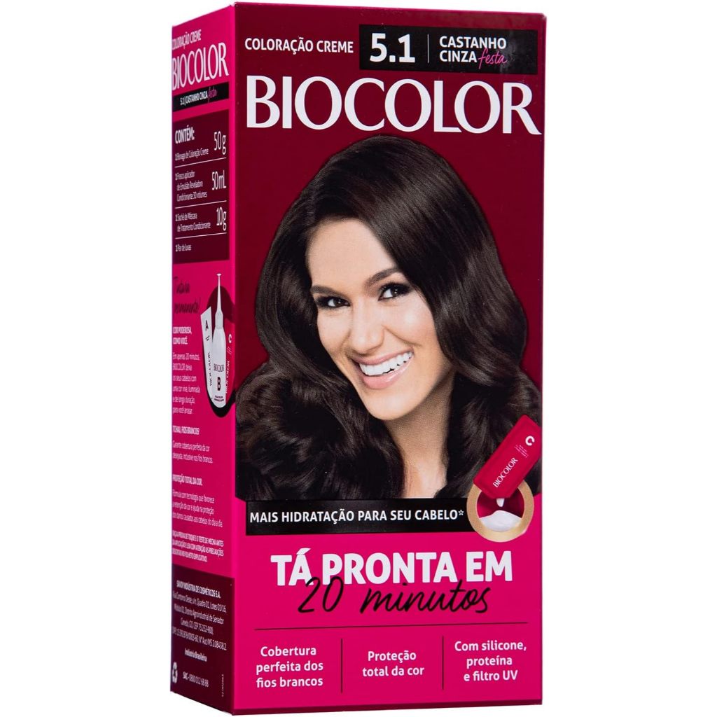 Tinta De Cabelo Biocolor Castanho Festa 5.1 Mini em Oferta na Shopee