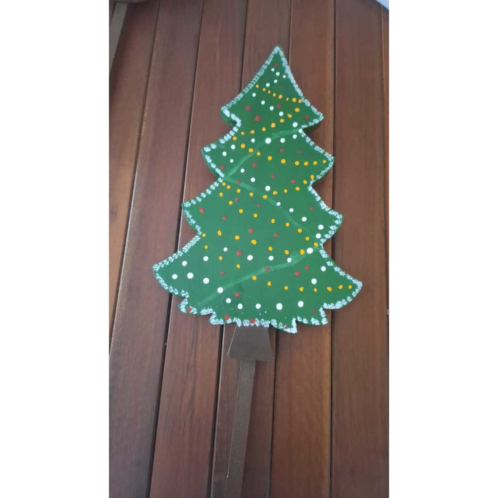 Árvore de Natal de Madeira Pintado com vareta, Decorar Jardim, Casa.
