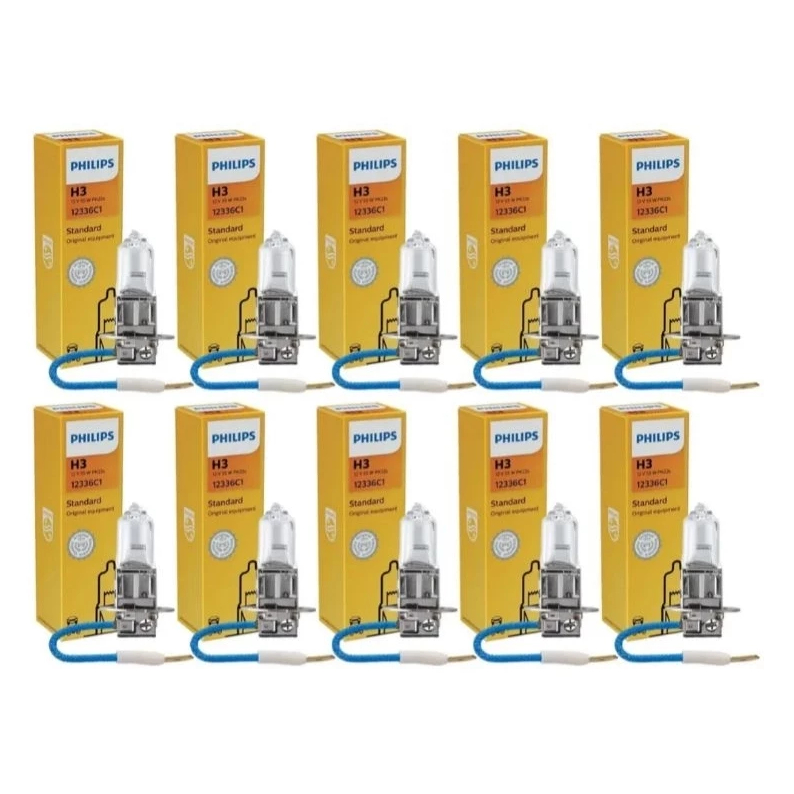 Kit 10 Lâmpadas H3 12v 55w Halogena Philips Standard Original 12336C1