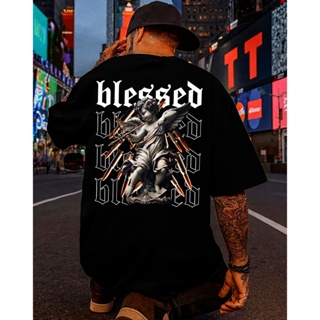 Camiseta Oversized Streetwear Estampada Blessed Camisa Premium Unissex 100% Algodão Moda Street Rua em Oferta na Shopee