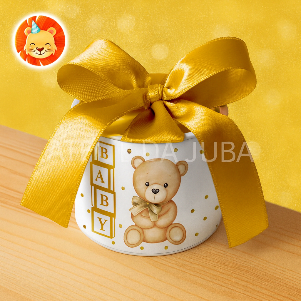 KIT Mini Tubolata Personalizada Lembrancinha Chá Revelação Dourado 5x6 cm - Vários Temas