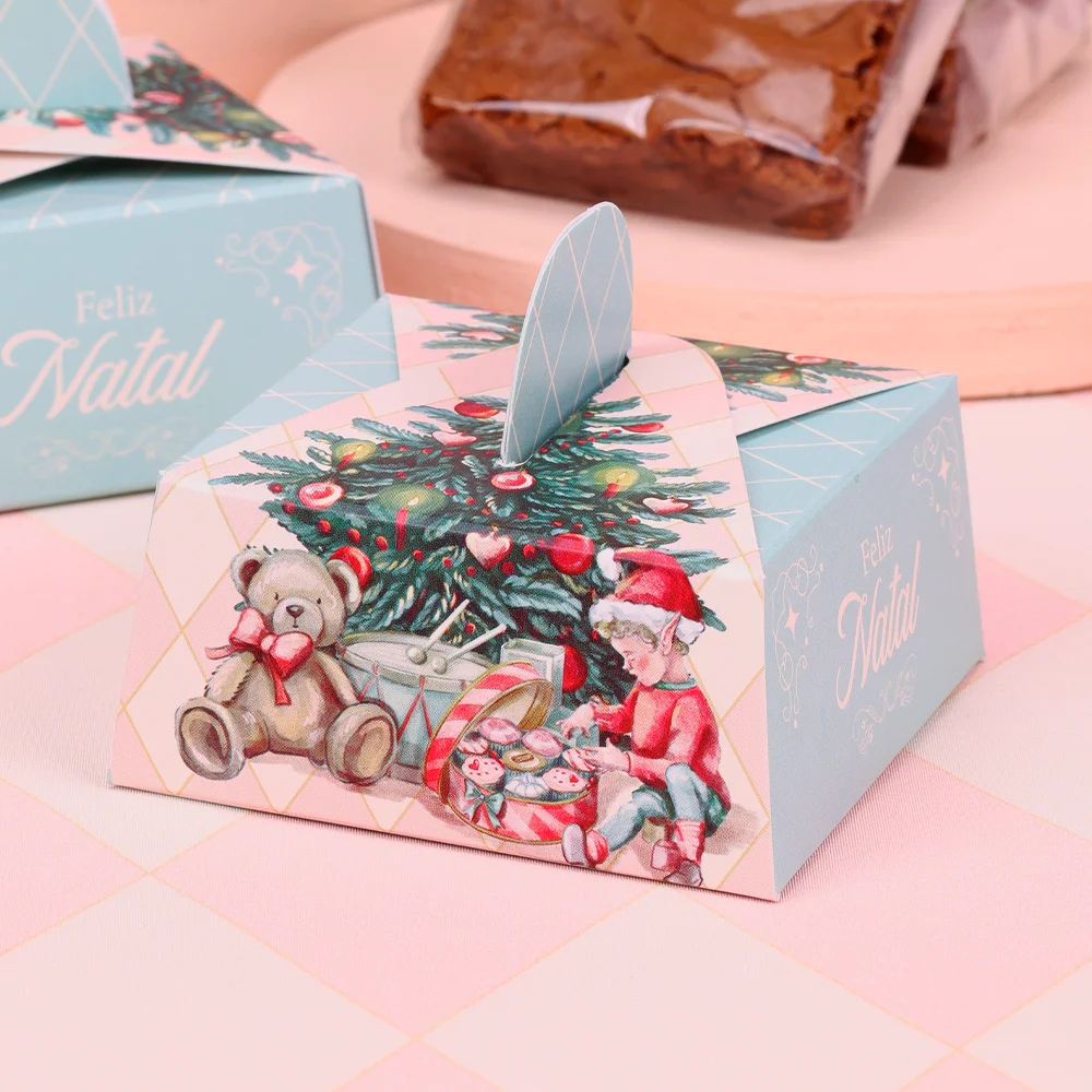 50 CAIXA P/ BROWNIE PÃO DE MEL NATAL 7X7CM DOCE NATAL 5231 ( JANGO NATAL 2025 )