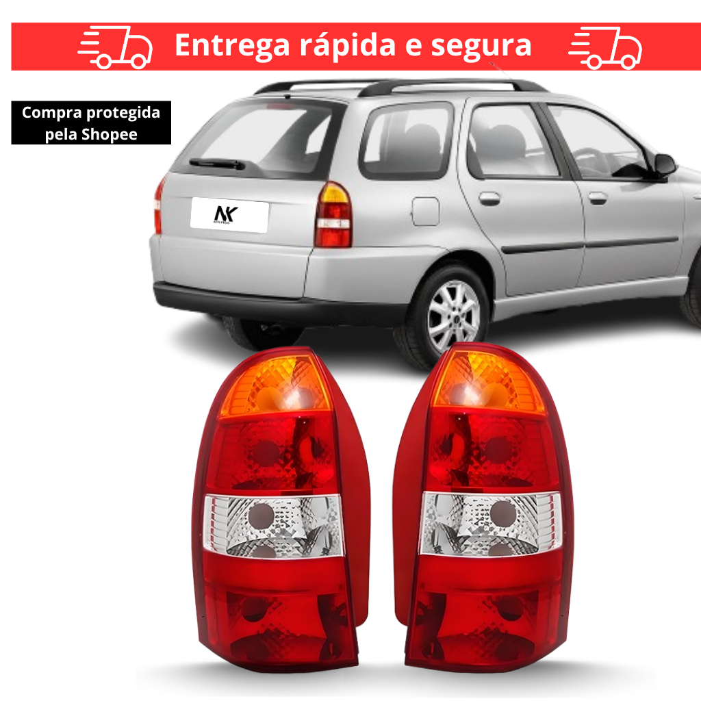 Par/Un Lanterna Traseira Vermelha Palio Weekend 2001 A 2003 em Oferta na Shopee