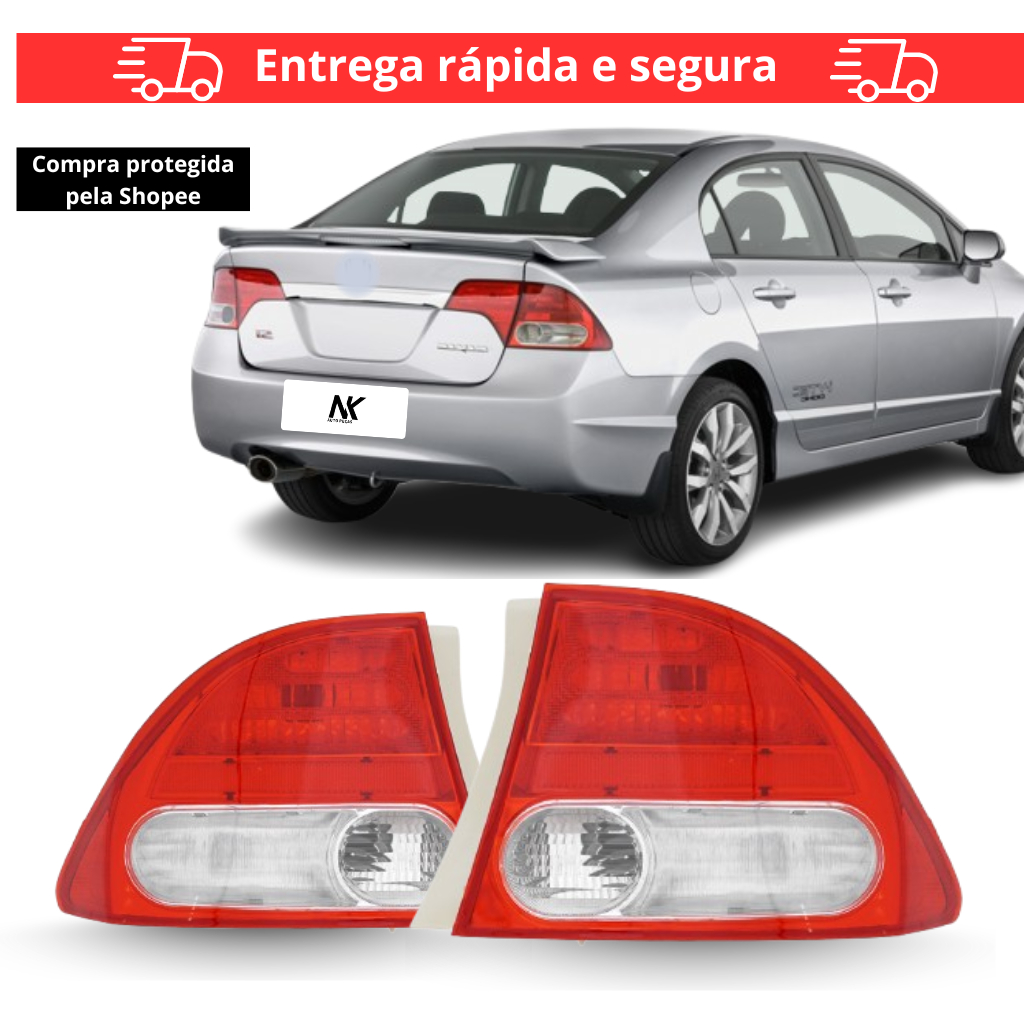 Par/Un Lanterna Traseira Civic 2007 2008 2009 2010 2011