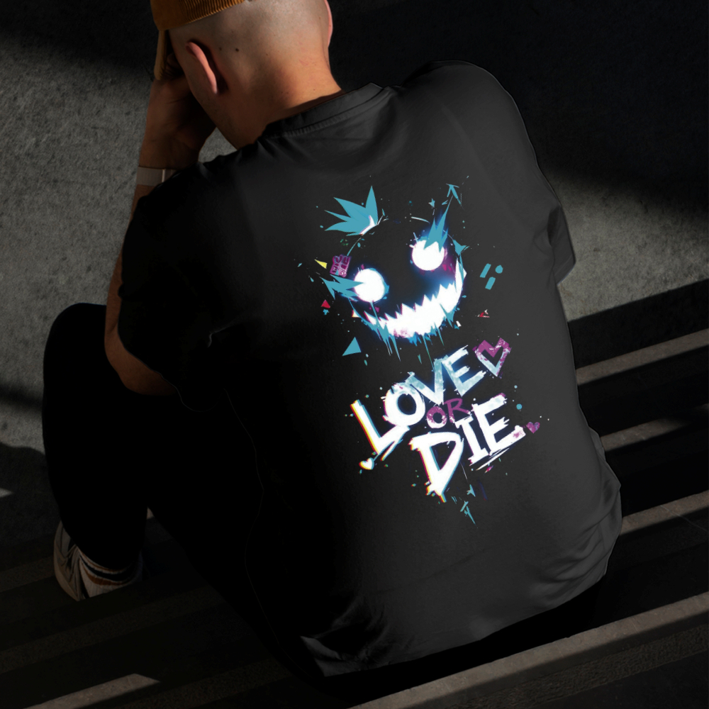 Camiseta Masculina Estampada Sorriso Assustador 100% Algodão Estilo Conforto Diário Do Tamanho P GG