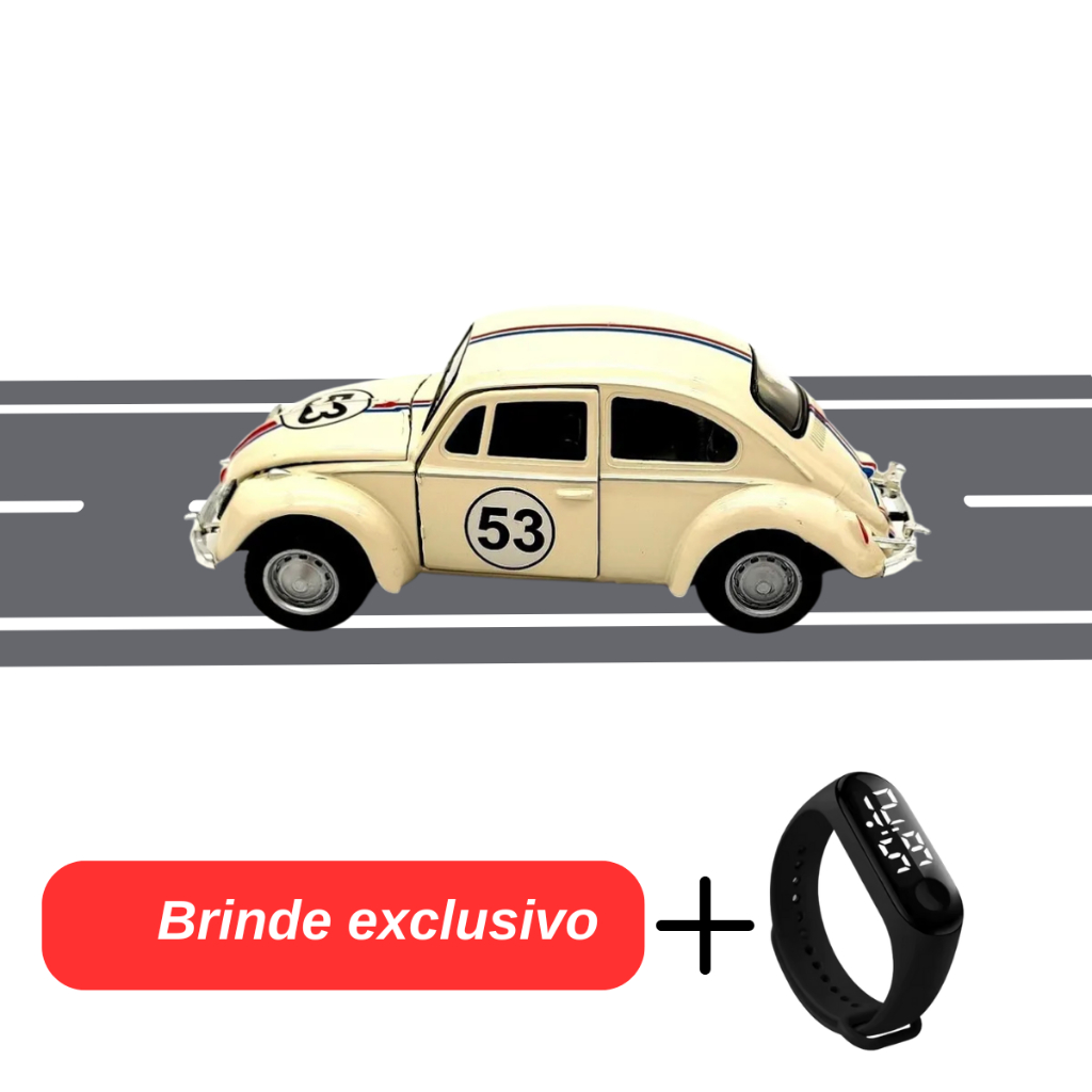 Fusca Herbie 53 Brinquedo Infantil Carro de Colecionador Miniatura Beetle MAIS BRINDE