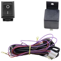 Kit Chicote Universal Farol Milha Auxiliar com Relê Fusível e Botão 3 Peças