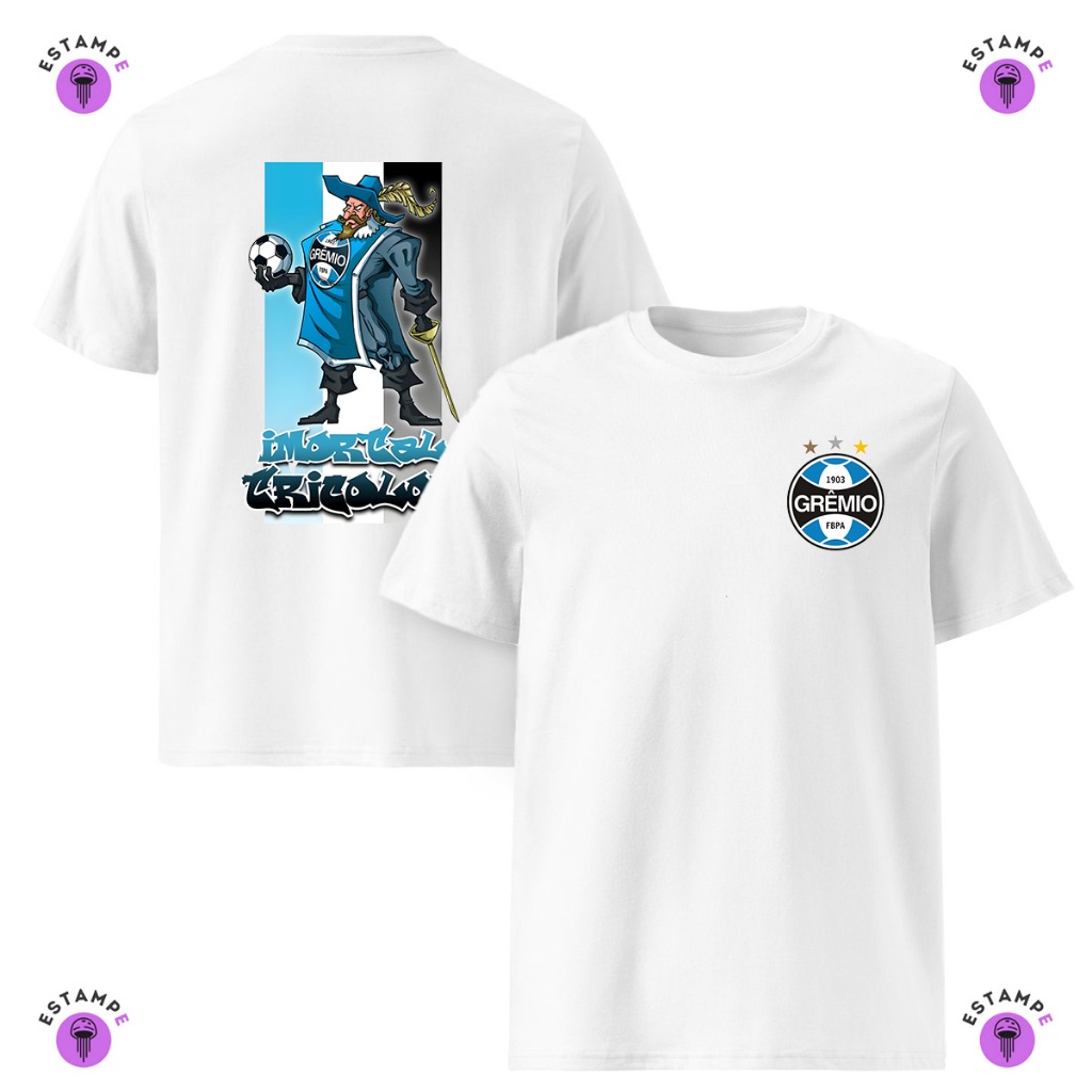 Camisa Camiseta Infantil Gremio Glorioso Time Futebol Blusa 100% Algodão Premium Unissex Menino Menina