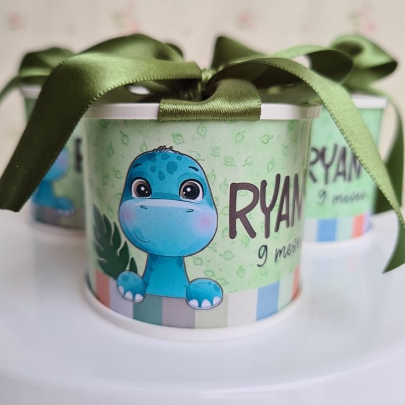 kit Tubolata Personalizada 5x6 dino baby/Lembrancinha dino baby/Aniversário/Maternidade/Chá de bebê/Mêsversário