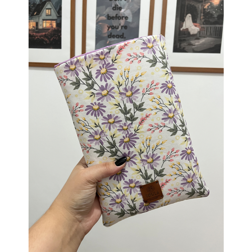 capa para livro Case para Livro Capa Protetora Book Sleeve M Estampa Lilac