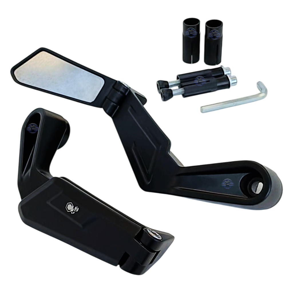 PAR DE RETROVISOR WINGS PONTA GUIDÃO UNIVERSAL CAFÉ RACER 7/8 PRETO