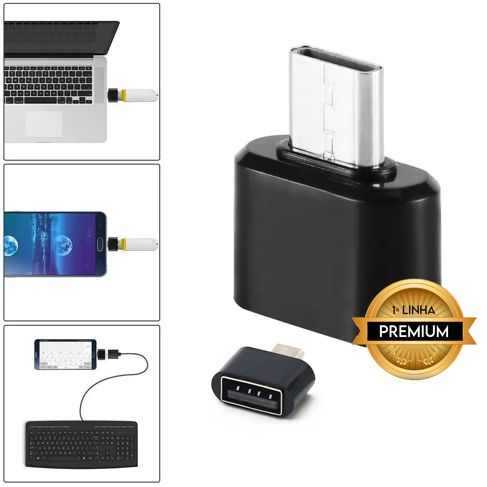 Adaptador V8 Micro USB Macho para USB Fêmea OTG Conector Pen Drive Celular