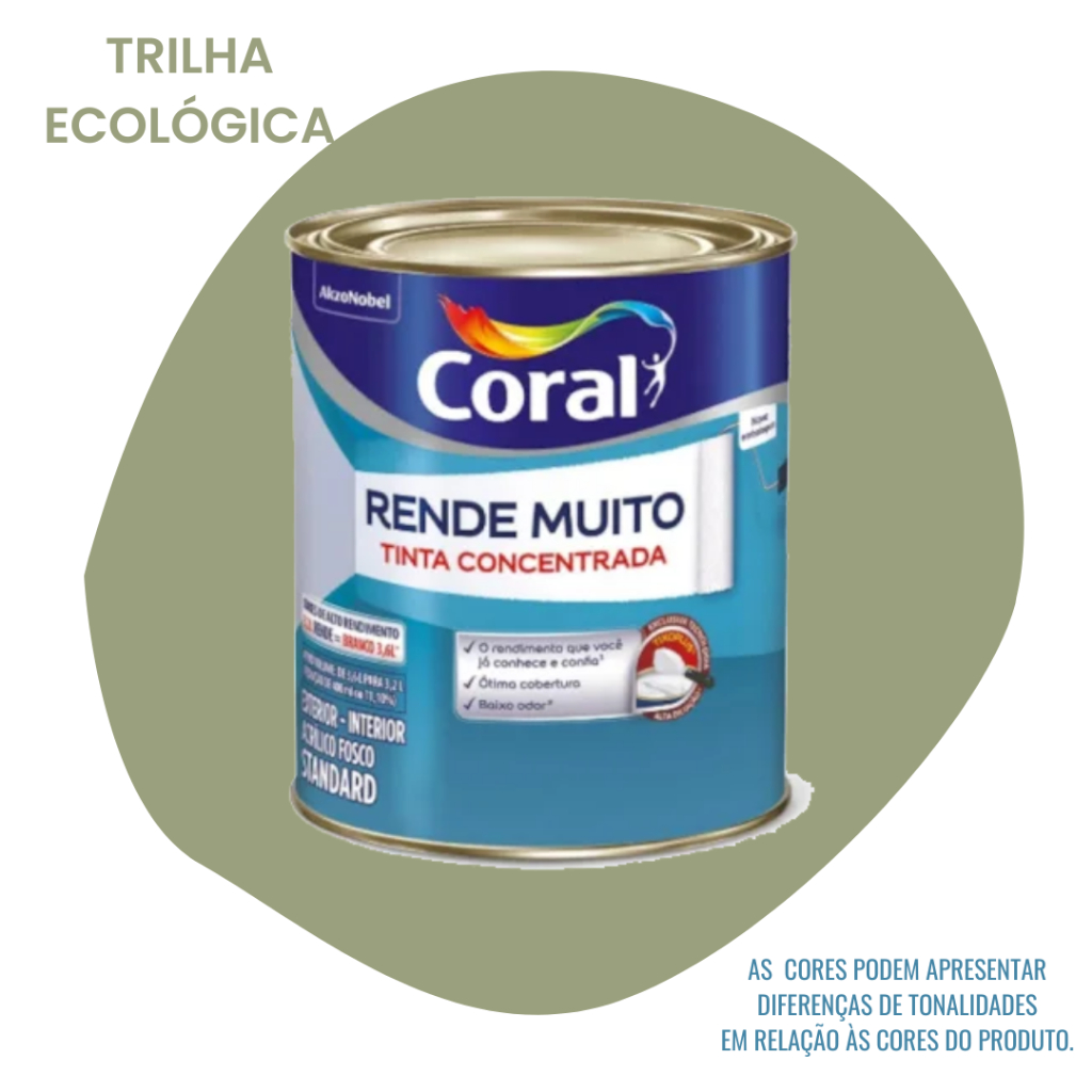 Tinta Concentrada Coral Rende Muito 800ml - Cor Trilha Ecológica em Oferta na Shopee